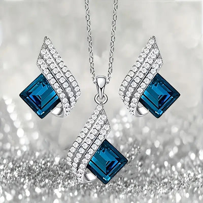 Sunlit Elegance Blue Jewelry Set