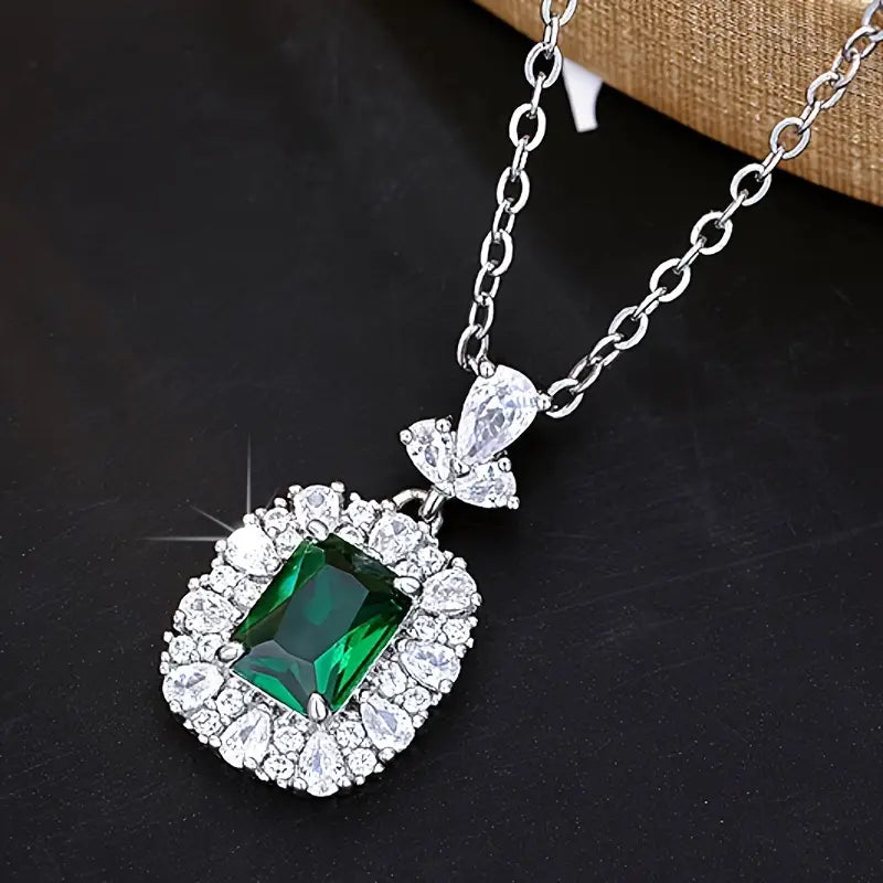 Glowing Green Gem Necklace