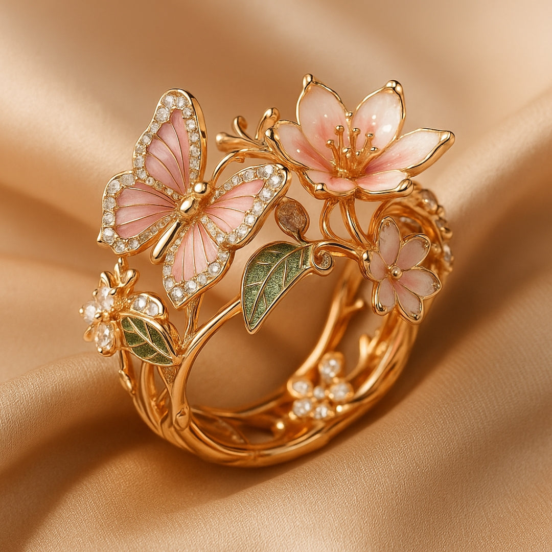 Bright Butterfly Zirconia Ring "Garden Party" – Elegant & refined