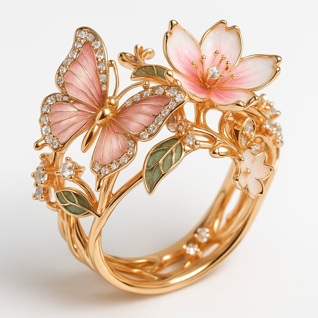 Bright Butterfly Zirconia Ring "Garden Party" – Elegant & refined