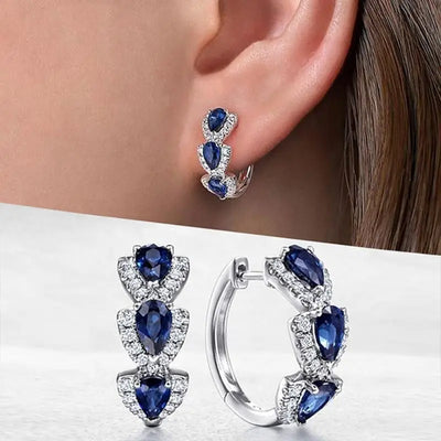 Regal Blue Gemstone Earrings