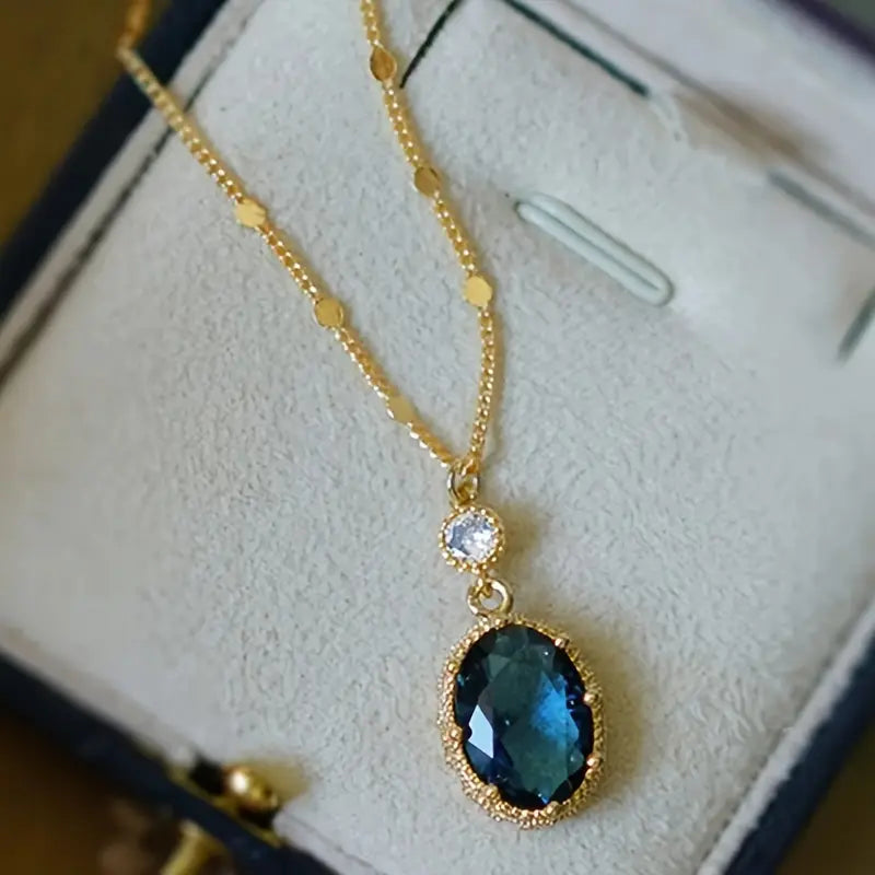 Sapphire Golden Moonlit Necklace