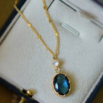 Sapphire Golden Moonlit Necklace
