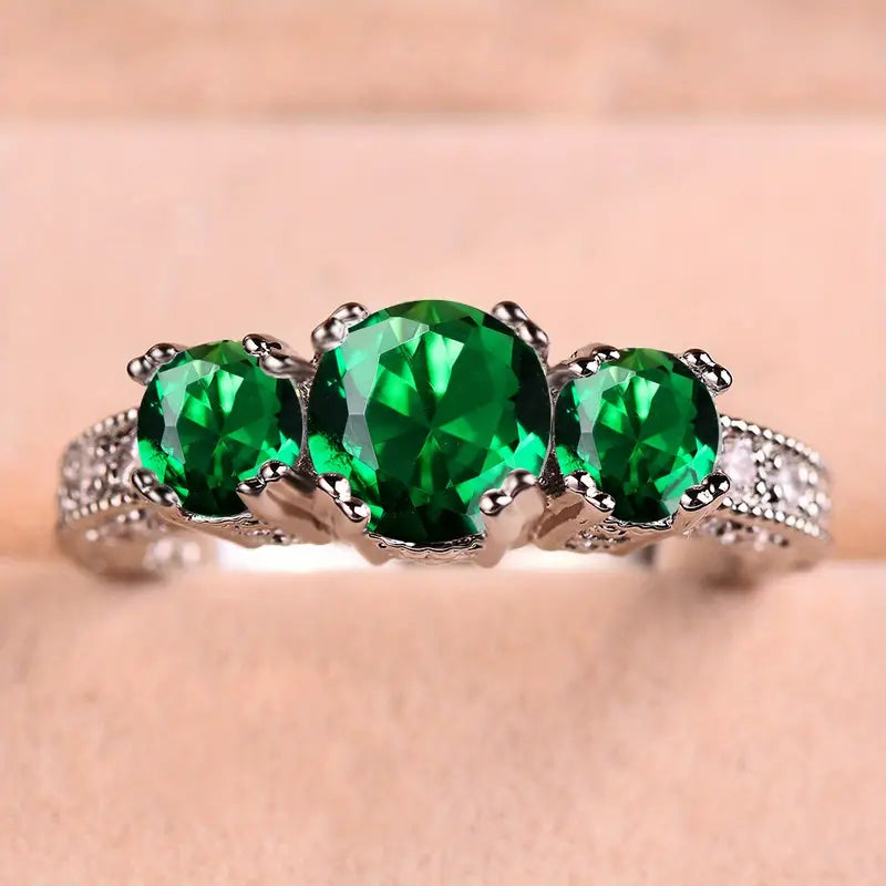 Emerald Enchanted Silver Ring