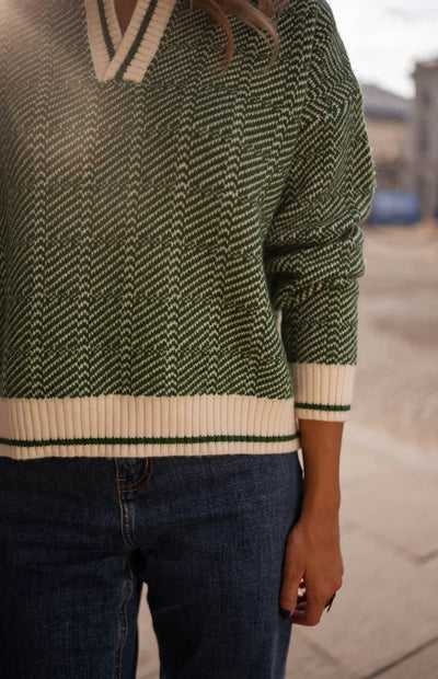 Linen v-neck sweater "Sunset Soirée" – Elegant & refined