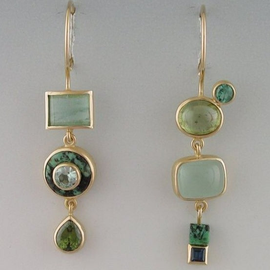 Vintage Green Dangling Earrings "Garden Party" – Timeless & chic