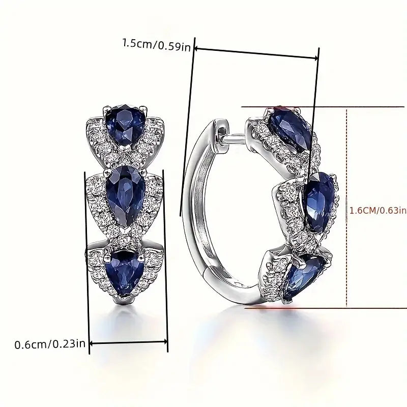 Regal Blue Gemstone Earrings