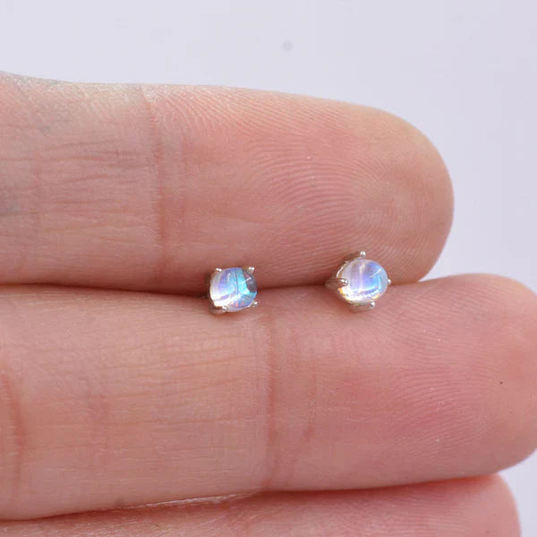 Sterling silver tiny stud earrings "Sunset Soirée" – Elegant & refined