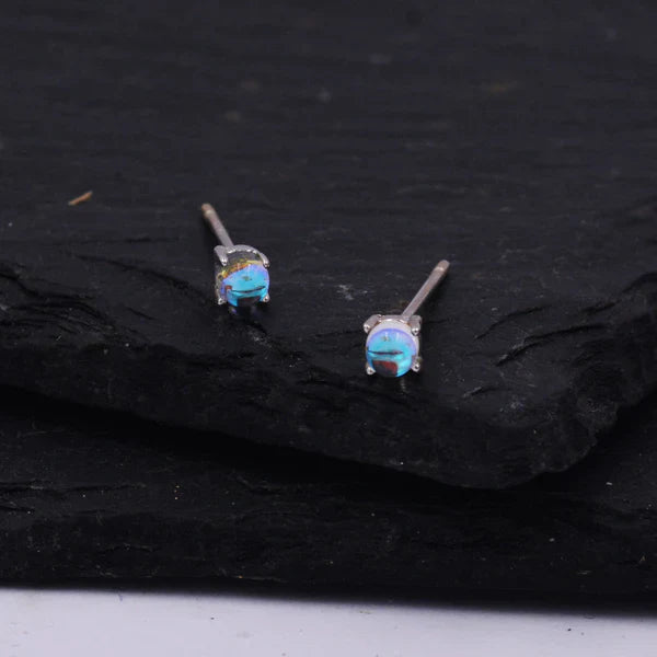 Sterling silver tiny stud earrings "Sunset Soirée" – Elegant & refined