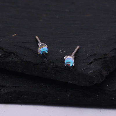 Sterling silver tiny stud earrings "Sunset Soirée" – Elegant & refined