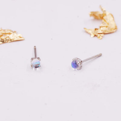 Sterling silver tiny stud earrings "Sunset Soirée" – Elegant & refined