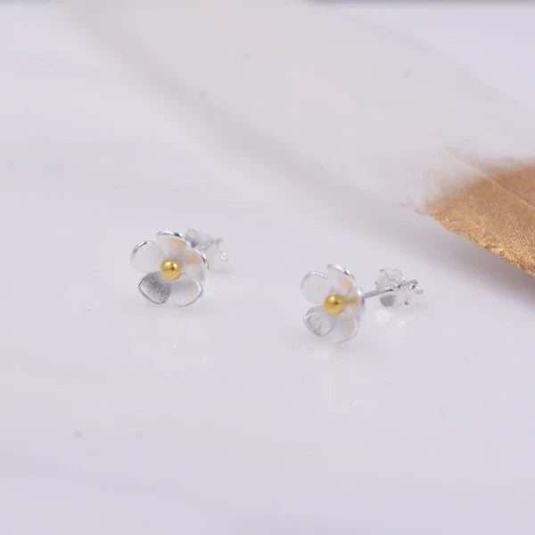 Sterling Silver Flower Stud Earrings "Garden Party" – Elegant & refined