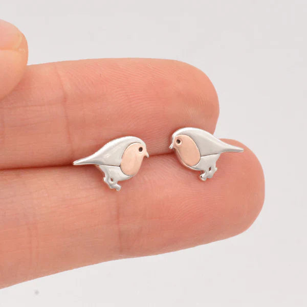 Robin Bird Stud Earrings "Garden Party" – Elegant & refined
