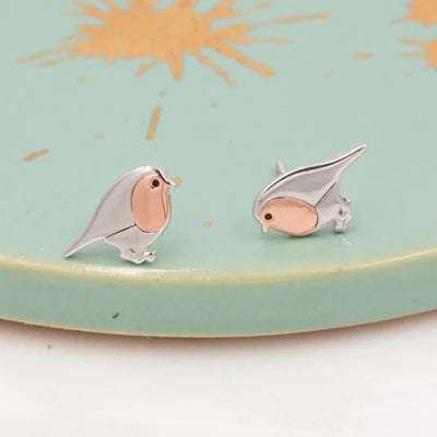 Robin Bird Stud Earrings "Garden Party" – Elegant & refined