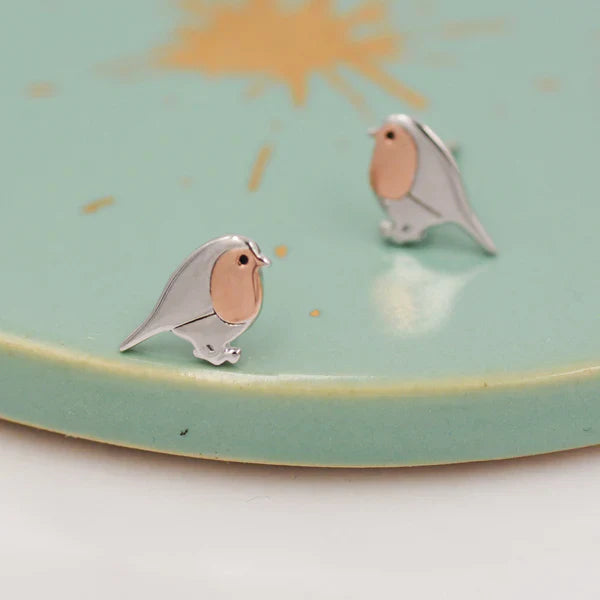 Robin Bird Stud Earrings "Garden Party" – Elegant & refined