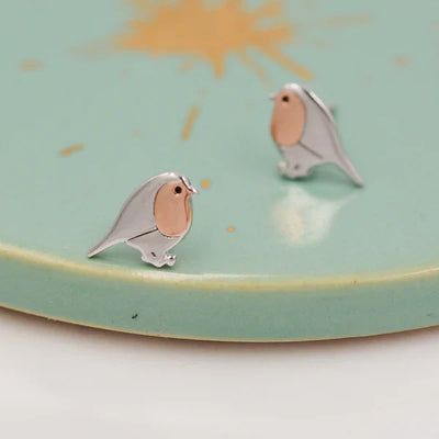 Robin Bird Stud Earrings "Garden Party" – Elegant & refined