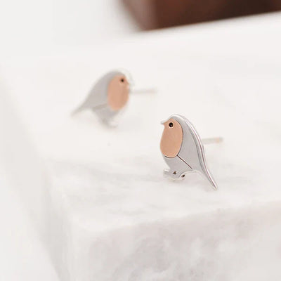 Robin Bird Stud Earrings "Garden Party" – Elegant & refined