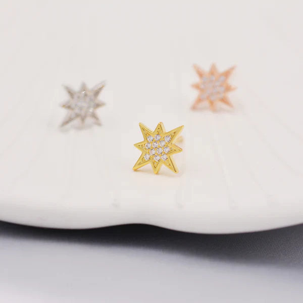 Sterling silver stud earrings "Romantic Dinner" – Elegant & refined