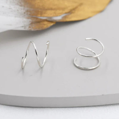 Sterling silver spiral hoop earrings "Sunday Picnic" – Timeless & chic