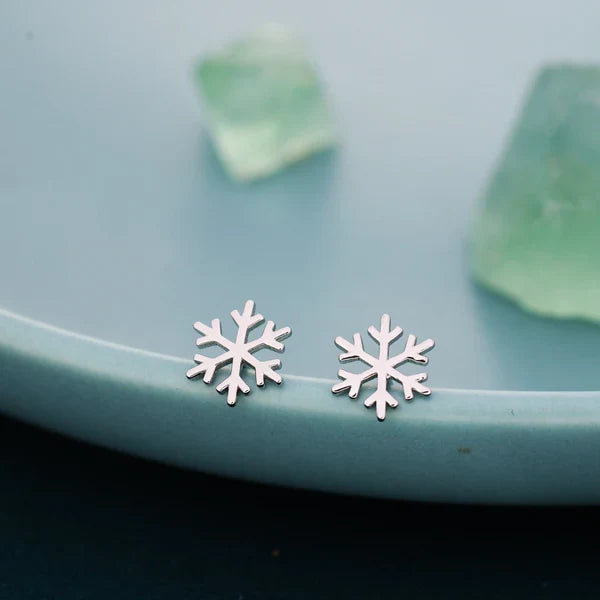 Sterling silver snowflake stud earrings "Cocktail Hour" – Elegant & refined