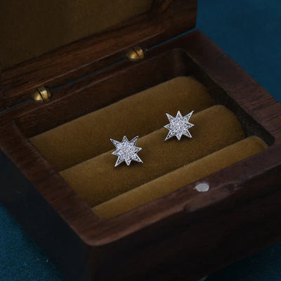 Sterling silver stud earrings "Romantic Dinner" – Elegant & refined