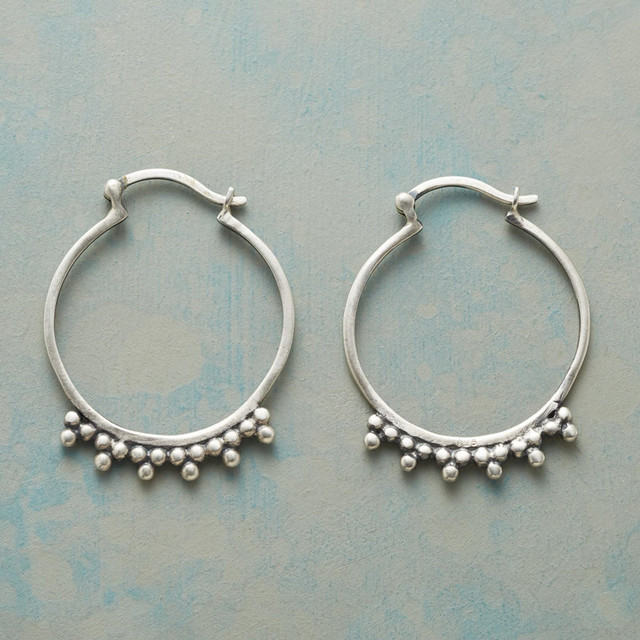 Vintage silver hoop earrings "Sunday Picnic" – Timeless & chic