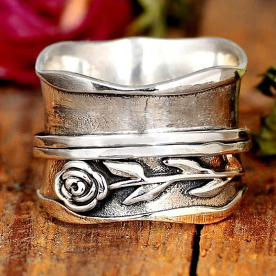 Vintage silver flower ring "Garden Party" – Elegant & refined