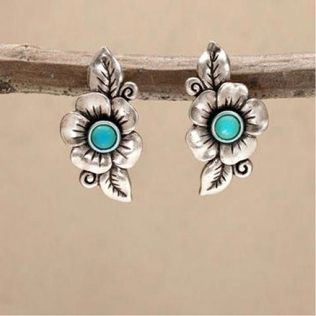 Blue opal flower earrings in sterling silver "Garden Party" – Carefree & beautiful