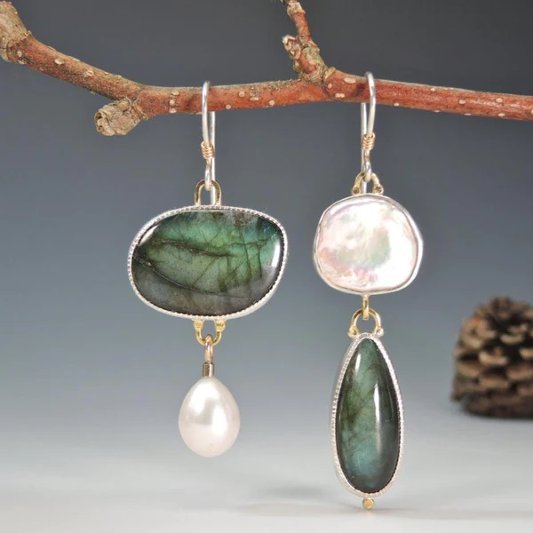 Natural stone earrings "Sunset Soirée" – Elegant & refined