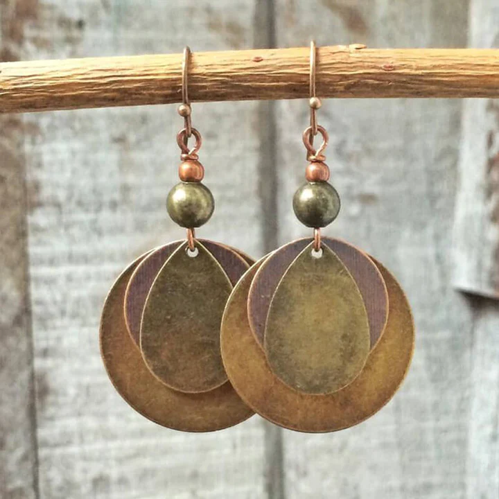 Vintage rounded golden earrings "Cocktail Hour" – Elegant & refined
