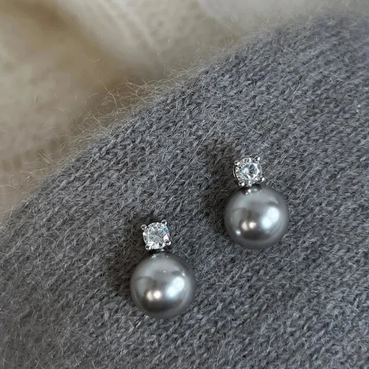 Elegant Black Pearl Zirconia Earrings "Cocktail Hour" – Elegant & refined