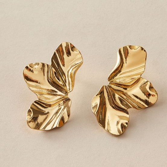 Vintage golden irregular earrings "Cocktail Hour" – Elegant & refined