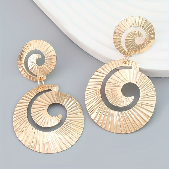 Golden spiral earrings "Garden Party" – Elegant & refined