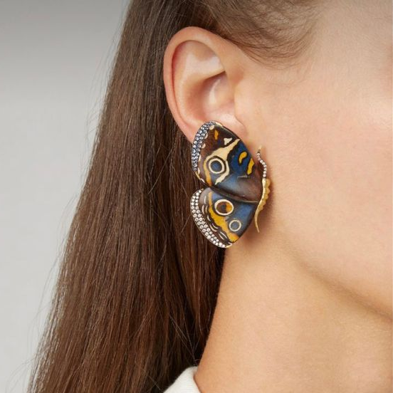 Vintage Butterfly Handpainted Earrings "Sunday Picnic" – Carefree & beautiful