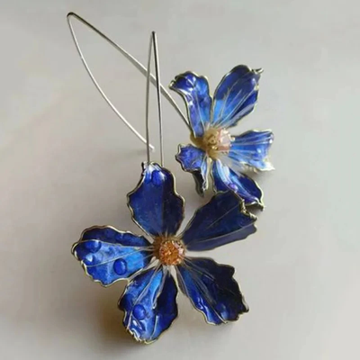 Blue vintage flower earrings "Garden Party" – Elegant & refined