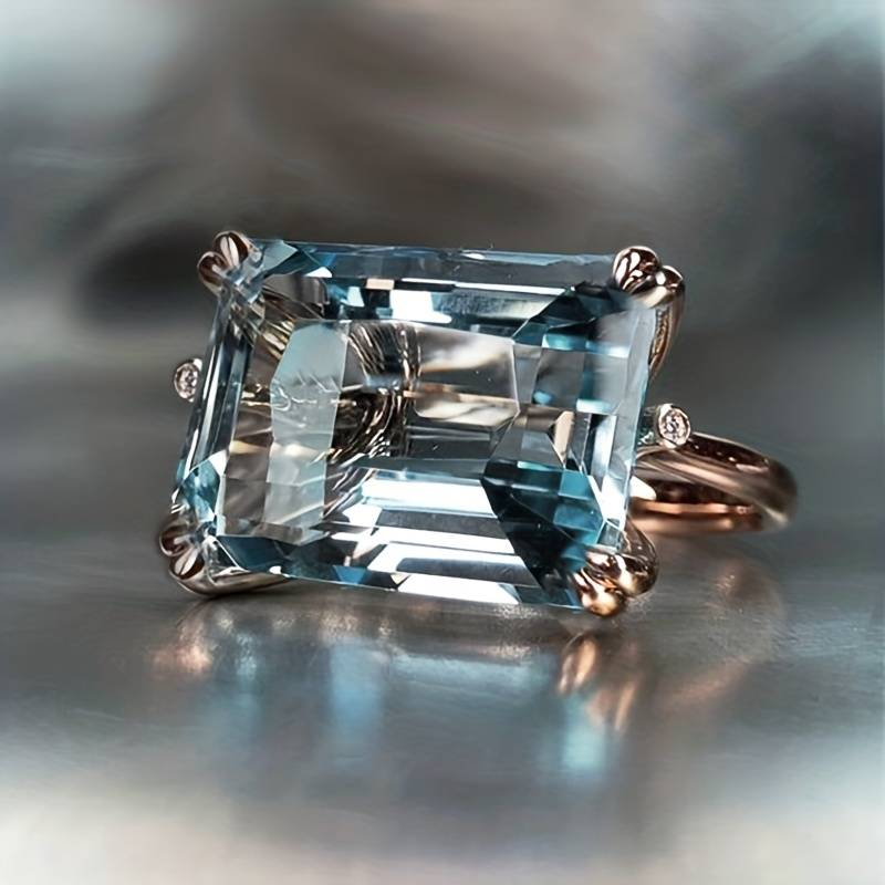 Timeless Blue Zirconia Silver Rings