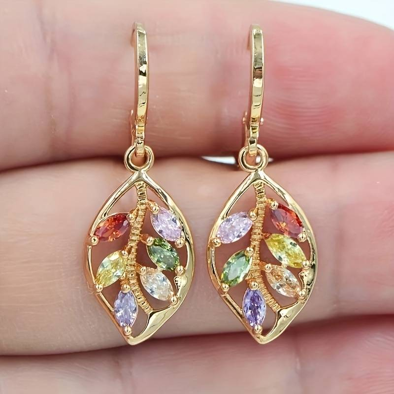 Golden leaf earrings "Garden Party" – Elegant & refined
