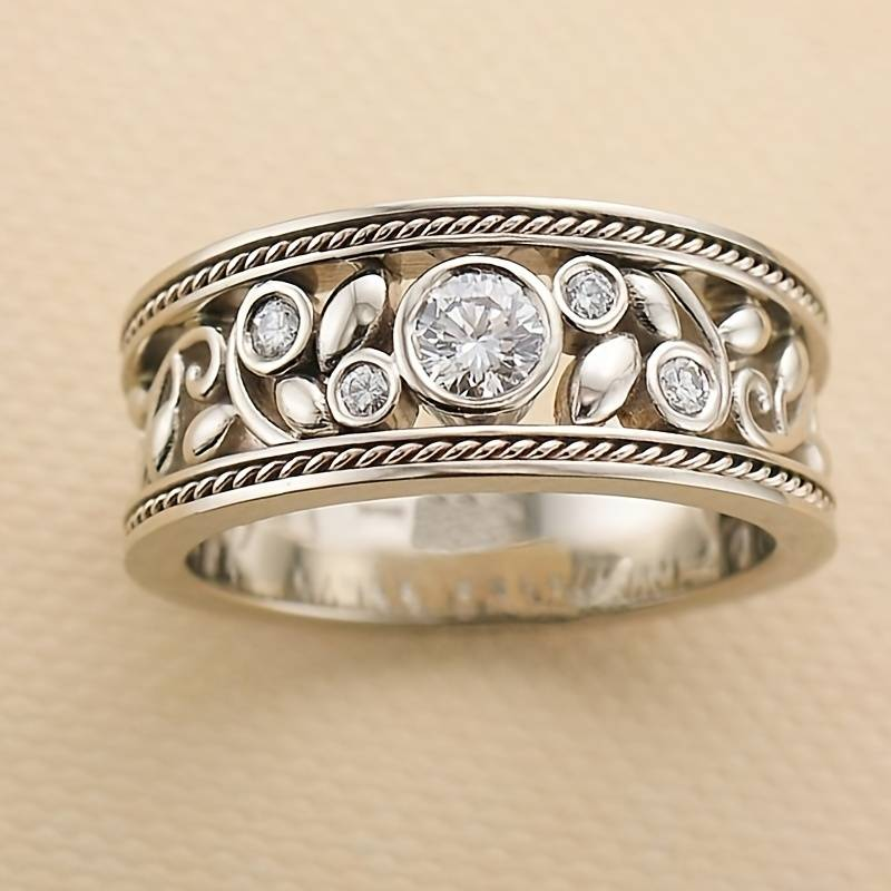 Vintage silver and zirconia ring "Romantic Dinner" – Elegant & refined