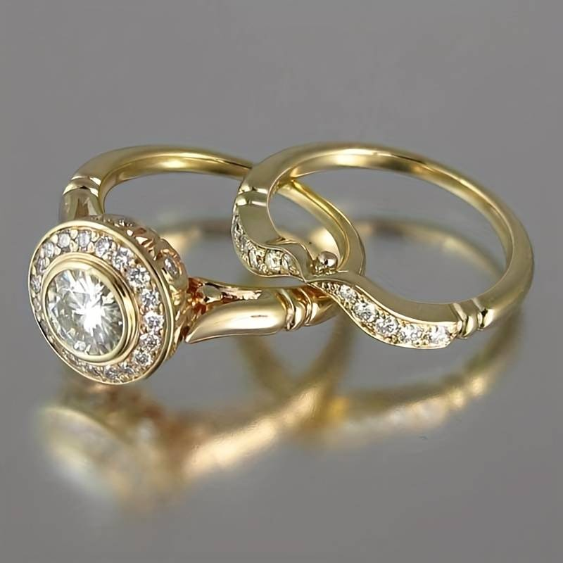 Gold & zirconia ring pack "Sunset Soirée" – Elegant & refined