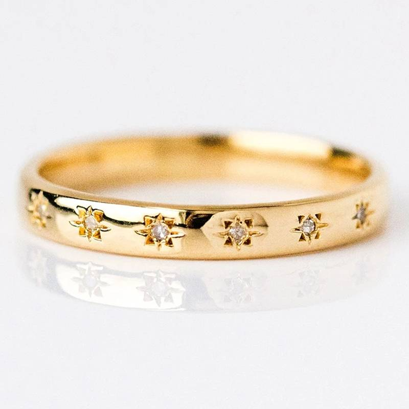 Vintage Gold & Zirconia Ring "Romantic Dinner" – Elegant & refined