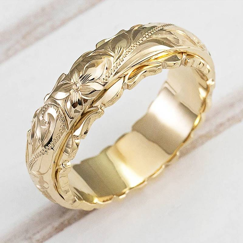 Vintage gold flower ring "Sunset Soirée" – Elegant & refined