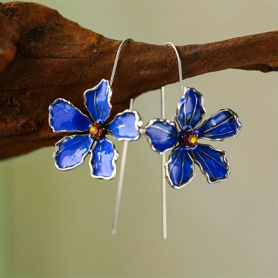 Blue vintage flower earrings "Garden Party" – Elegant & refined