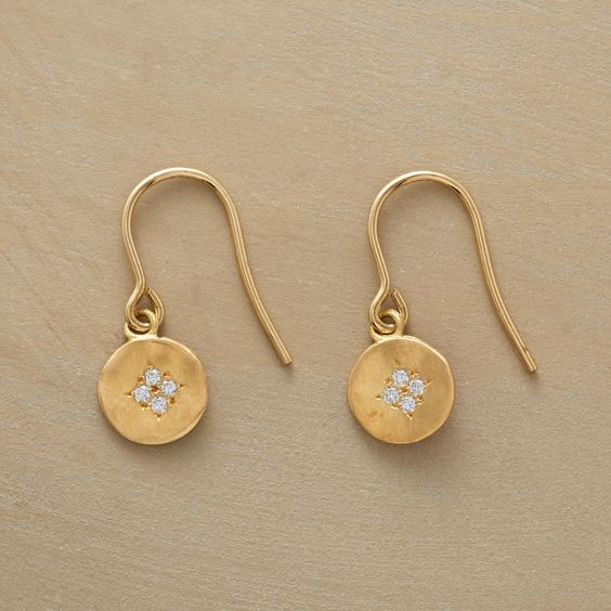 Vintage golden rounded zirconia earrings "Cocktail Hour" – Elegant & refined