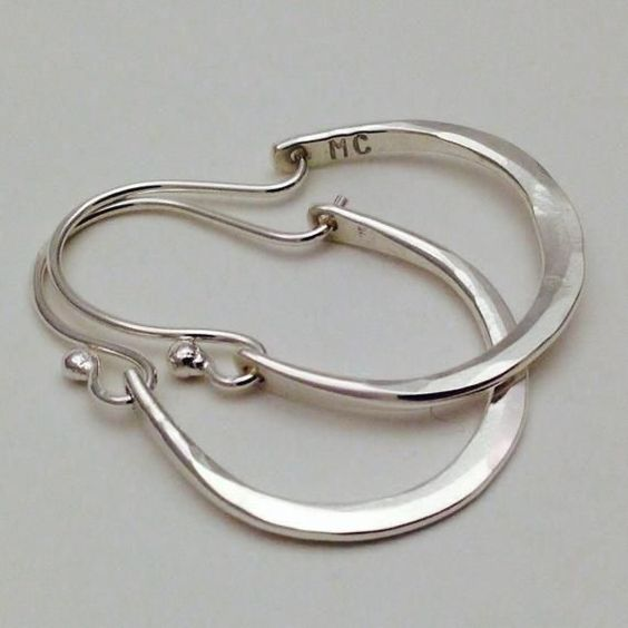 Vintage silver hoop earrings "Cocktail Hour" – Elegant & refined