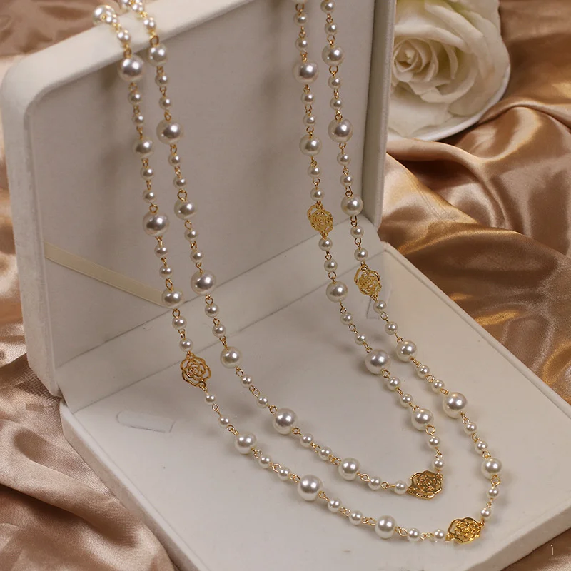 Elegant gold pearl necklace "Romantic Dinner" – Timeless & chic