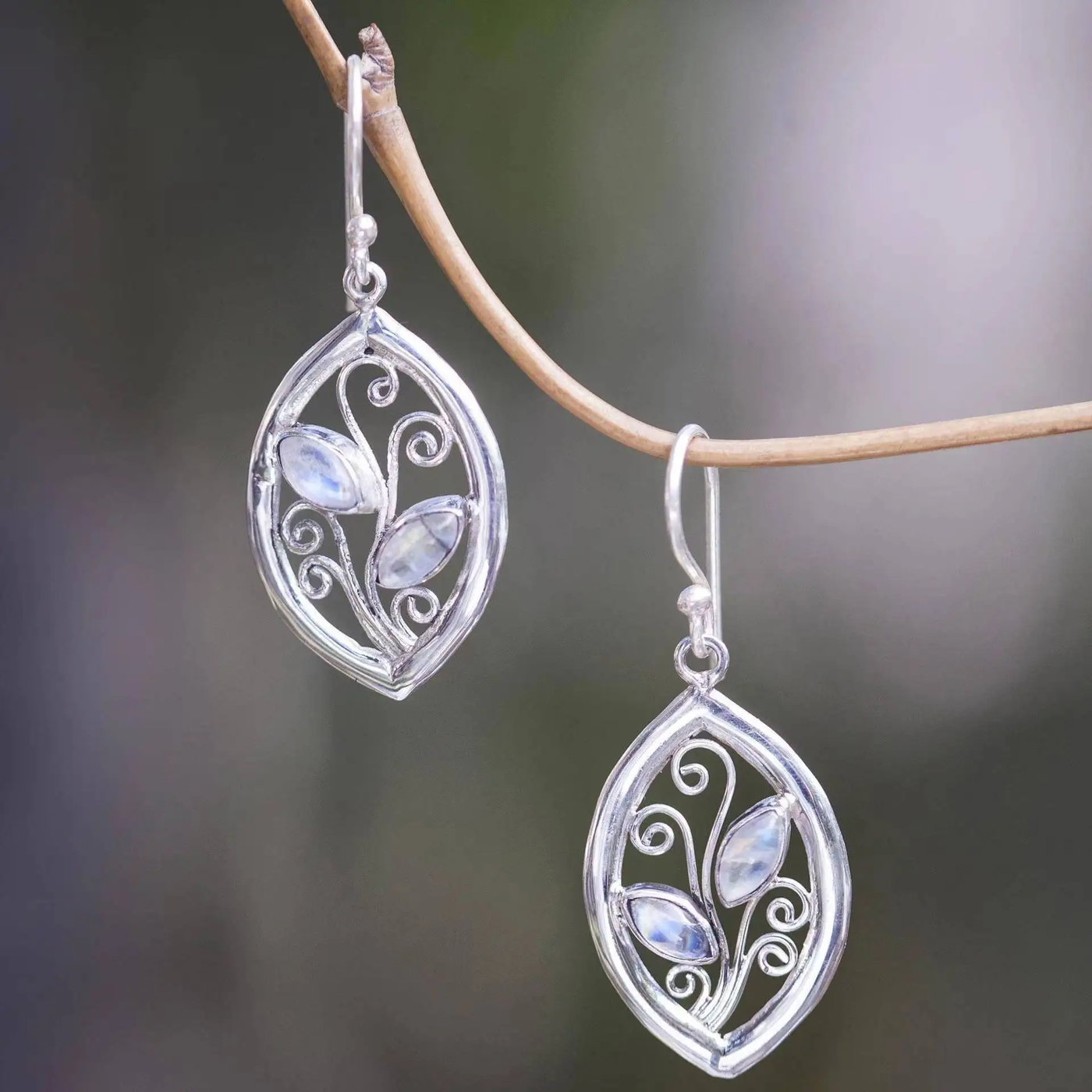 Vintage Zirconia Ivy Earrings "Garden Party" – Elegant & refined