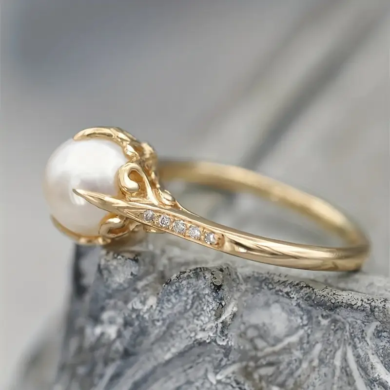 Gold zirconia ring "Romantic Dinner" – Elegant & refined