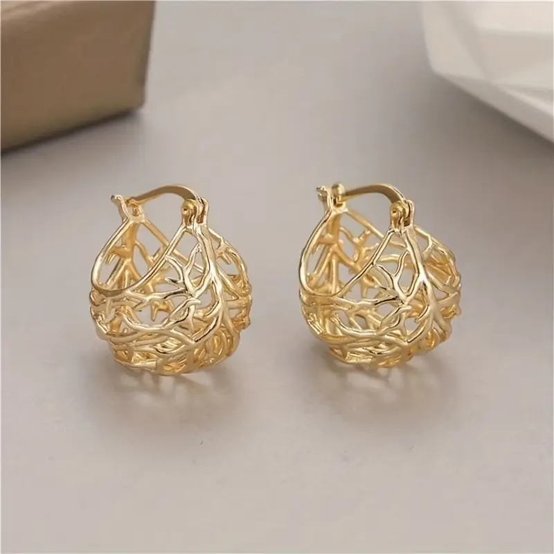 Golden hollow sphere earrings "Cocktail Hour" – Elegant & refined