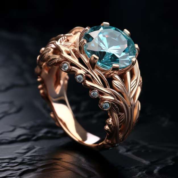 Turquoise zirconia rose ring "Romantic Dinner" – Elegant & refined