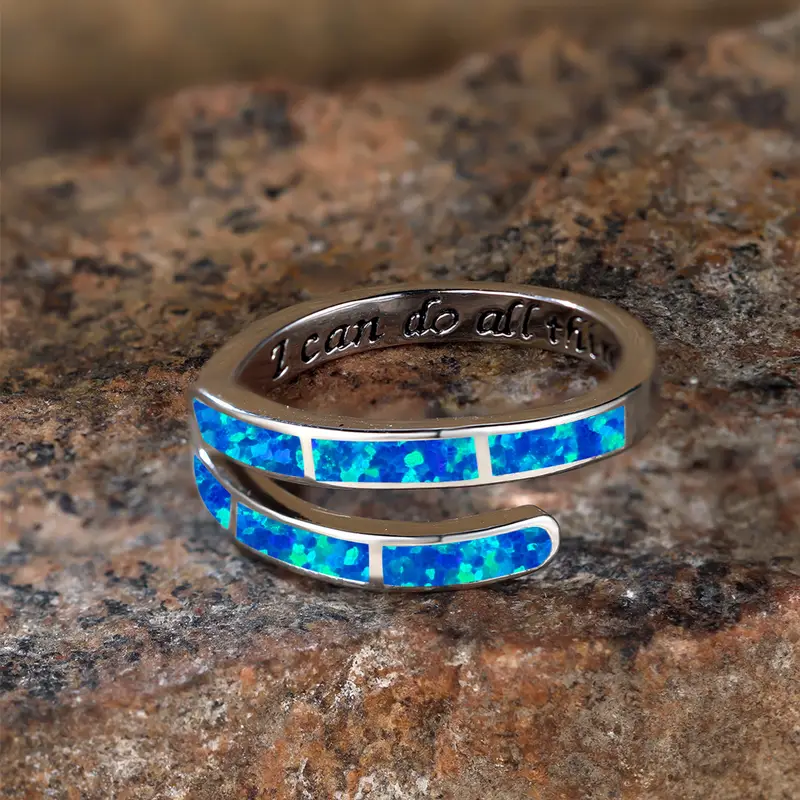 Blue opal silver ring "Romantic Dinner" – Elegant & refined